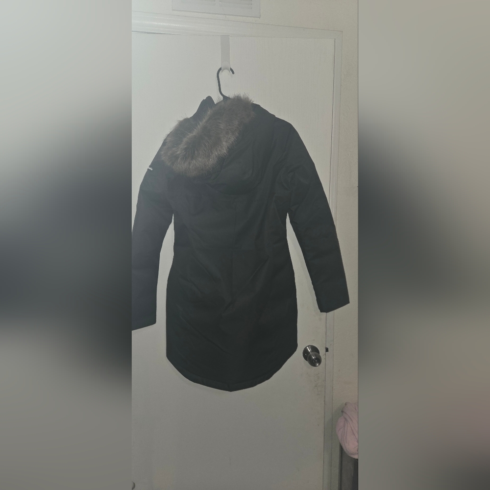Columbia Black Puffer Jacket with Fur Hood